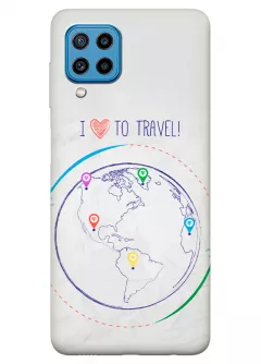 Samsung Galaxy M32 силиконовый чехол с картинкой - Люблю путешествовать