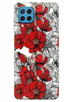 Samsung Galaxy M32 силиконовый чехол с картинкой - Красный мак