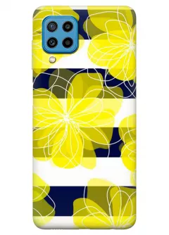Samsung M32 силиконовый чехол с картинкой - Желтые цветы