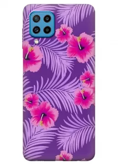 Samsung Galaxy M32 силиконовый чехол с картинкой - Тропические цветочки