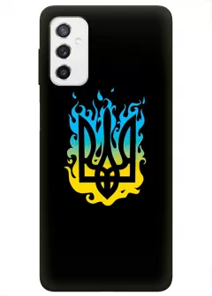 Чехол на Galaxy M52 5G с справедливым гербом и огнем Украины