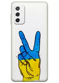 Прозрачный силиконовый чехол на Samsung M52 - Мир Украине / Ukraine Peace