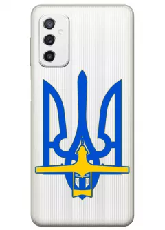 Чехол для Samsung M52 с актуальным дизайном - Байрактар + Герб Украины