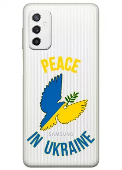 Чехол для Samsung M52 Peace in Ukraine из прозрачного силикона