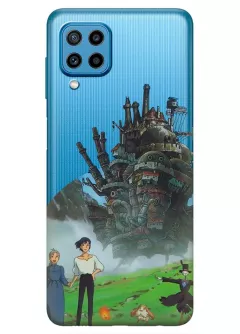 Samsung Galaxy A22 чехол из прозрачного силикона - Ходячий замок герои аниме