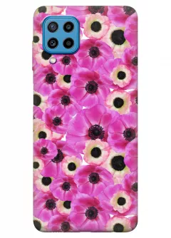 Samsung Galaxy A22 силиконовый чехол с картинкой - Розовые цветочки