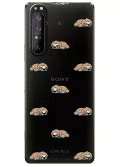 Прозрачный чехол для Xperia 1 II - Спящие ленивцы