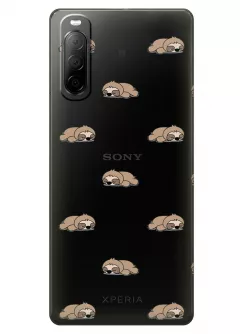 Прозрачный чехол для Xperia 10 II - Спящие ленивцы