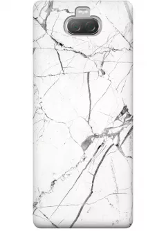 Чехол для Xperia 10 Plus - White marble