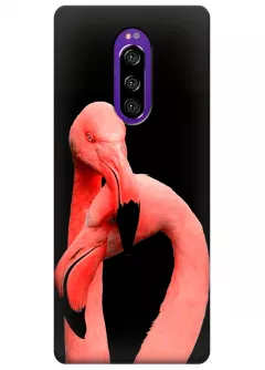Чехол для Xperia 1 - Пара фламинго