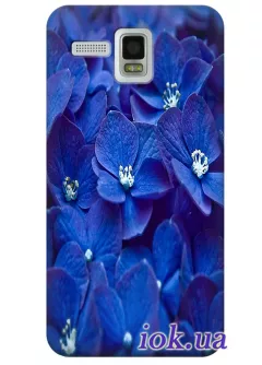 Чехол для Lenovo A8 - Синие цветы 
