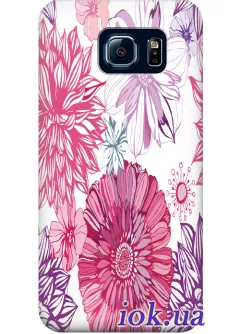 Чехол для Galaxy S6 - Фиолетовый цветок 