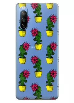 Чехол для Sony Xperia 10 III с тропическими кактусами
