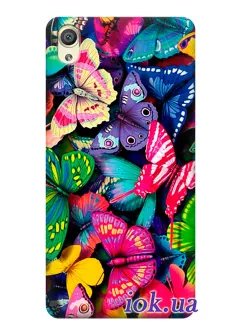 Sony Xperia XA1 Ultra бампер силиконовый с яркими разноцветными бабочкаии