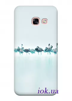 Чехол для Galaxy A5 2017 - Фламинго в тумане