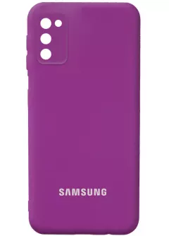 Чехол Silicone Cover Full Camera (AA) для Samsung Galaxy A03s, Фиолетовый / Grape