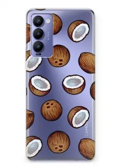Чехол силиконовый для Tecno Camon 18 / Camon 18P с рисунком кокосов
