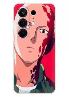 Tecno Camon 50 чехол - Ванпанчмен Человек одного удара One Punch-Man Wanpanman лицо Сайтама в крови