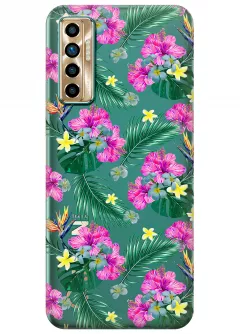 Чехол для Tecno Camon 17P - Тропические цветы