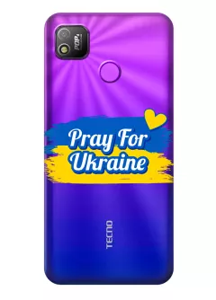 Чехол для Tecno Pop 4 (BC2) "Pray for Ukraine" из прозрачного силикона