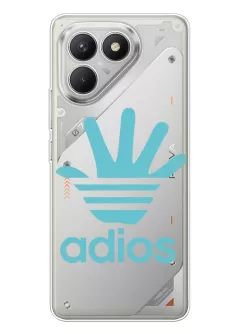 Tecno Pova 7 Neo прикольный прозрачный силиконовый чехол с надписью Adios в стиле Adidas