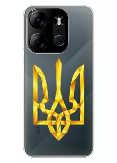 Чехол для Tecno Pop 7из прозрачного силикона - Герб Украины из фигур