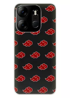 Tecno Pop 7 чехол с аниме силиконовый - Наруто Акацуки лого