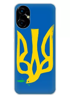 Чехол на Tecno Pova Neo 3 с сильным и добрым гербом Украины в виде ласточки