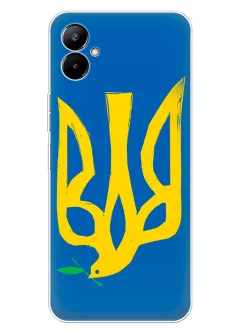 Чехол на Tecno Pova 4 с сильным и добрым гербом Украины в виде ласточки