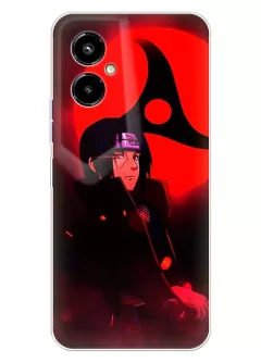 Чехол для Tecno Pova 4 Pro из силикона - Итачи Учиха в красном