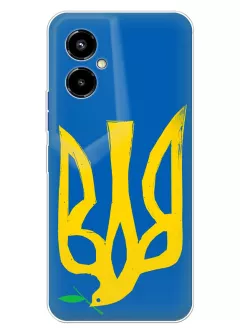 Чехол на Tecno Pova 4 Pro с сильным и добрым гербом Украины в виде ласточки