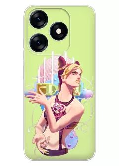 Чехол для Tecno Spark 10C - Невероятные приключения ДжоДжо JoJo’s Bizarre Adventure Джолин Куджо салатовый чехол