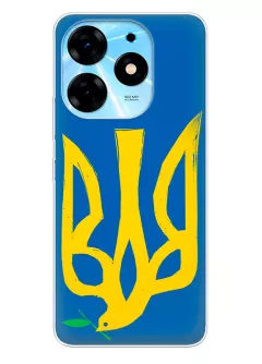 Чехол на Tecno Spark 10 Pro с сильным и добрым гербом Украины в виде ласточки
