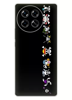 Tecno Spark 20 Pro Plus чехол - Ван-Пис One Piece пиратское лого черепа главных героев