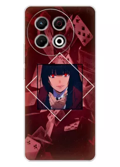 Tecno Spark 30 Pro чехол - Безумный азарт Маньяк азартных игр Какэгуруи Kakegurui Compulsive Gambler Юмэко Джабами зовет с собой на фоне игральных карт