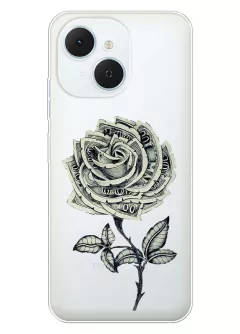Силиконовый чехол для Tecno Spark 40C - Роза из долларов