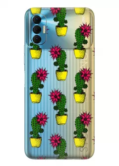 Чехол для Tecno Spark 8P с тропическими кактусами