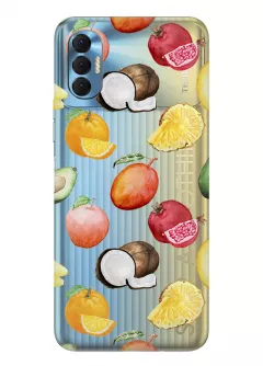 Чехол для Samsung Tecno Spark 8P с картинкой вкусных и полезных фруктов
