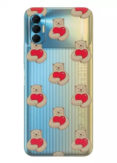 Чехол для Tecno Spark 8P с принтом - Влюбленные медведи