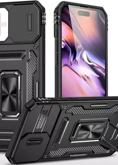 Ударопрочный чехол Camshield Army Ring для Apple iPhone 16 (6.1"), Черный / Black