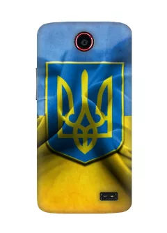 Чехол на Lenovo A820t -  Флаг Украины с гербом