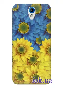 Чехол для HTC Desire 620G Dual - Цветы Украины