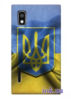Чехол для LG Optimus L5 - Флаг и Герб Украины