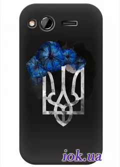 Черный чехол для HTC Desire S с гербом в цветах