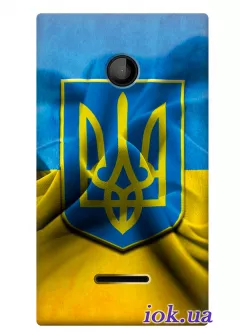 Чехол для Nokia Lumia 435 Dual - Флаг и Герб Украины