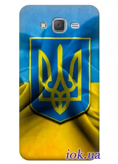 Чехол для Galaxy J7 - Флаг и Герб Украины
