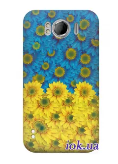 Чехол для HTC Sensation XL - Патриотические цветы 