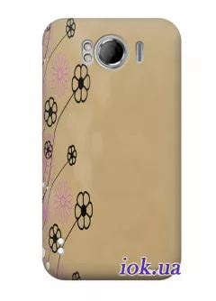 Чехол для HTC Sensation XL - Скромные цветочки 