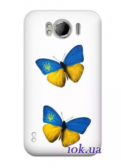 Чехол для HTC Sensation XL - Бабочки - патриотки 