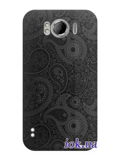 Чехол для HTC Sensation XL - Черные завитки